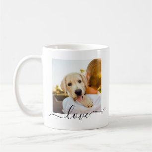 2 Fotomall, Dubbla, sida vid sida, Kärlek vit tex Kaffemugg