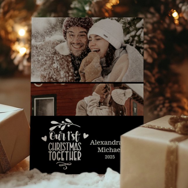 2 Fotominimalistisk första jul tillsammans Julkort (Skapare uppladdad)