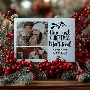 2 Fotominimialist vår första jul gift Julkort