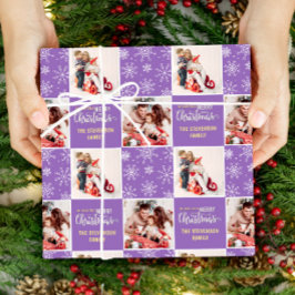 2 Fotomodern enkel God jul Lila Presentpapper