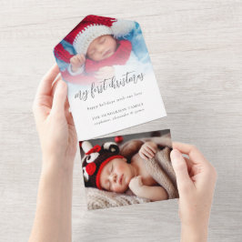 2 fotomottagare Adress Baby 1:a julkort