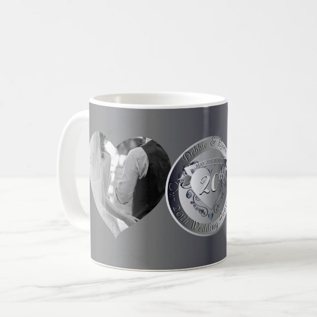 2 Foton 10:e, 20:e, 25:e, 70:e Bröllop-årsdagen  Kaffemugg (Framsida vänster)