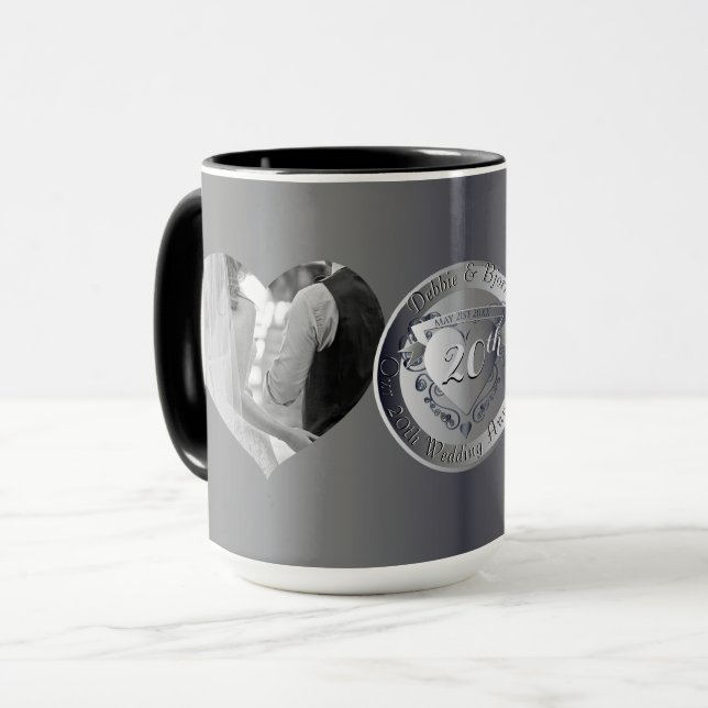 2 Foton 10:e, 20:e, 25:e, 70:e Bröllop-årsdagen Mugg (Framsida vänster)