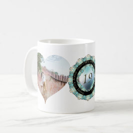 2 Foton 19:e Bröllop-årsdagen Heart Ramar Kaffemugg