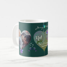 2 Foton 3:e Jade Glass Bröllop-årsdagen Kaffemugg