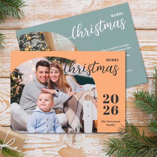 2 foton Julfest, modern minimalist Julkort (Skapare uppladdad)