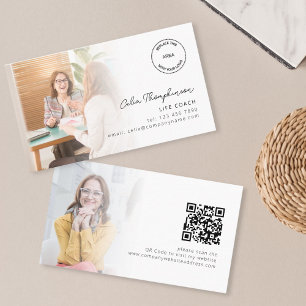2 Foton Logotyp QR Code Life Coach Visitkort