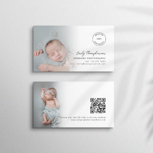 2 Foton, Logotyp QR, nyfödd fotograf av Baby Visitkort