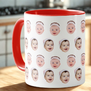 2 Foton Mugg, Personlig Cute Baby Ansikte Photo Mugg