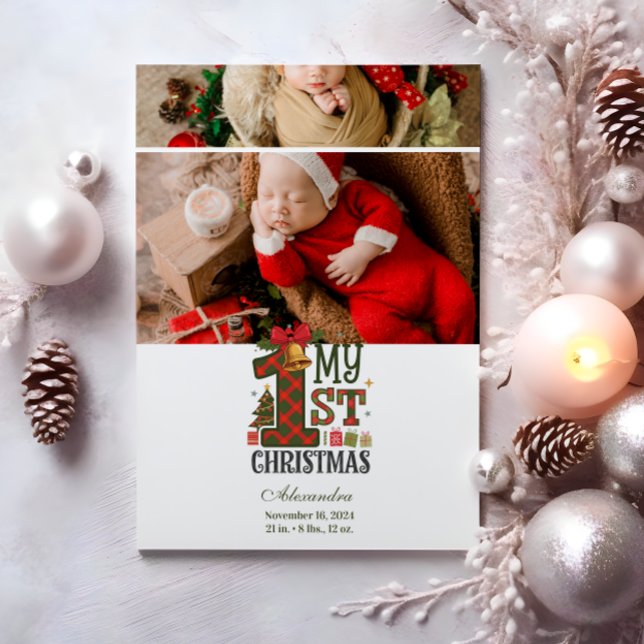 2 Fotopapper första jul Julkort (Skapare uppladdad)