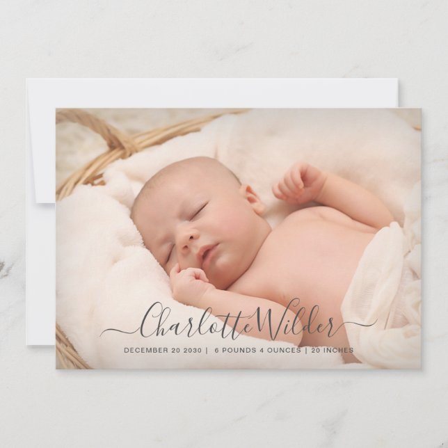 2 Fotoskript Namn Birth-meddelande (Framsida)