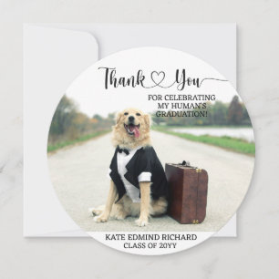 2 Fotoskripthjärtat anpassat Hund Studenten Tack Kort