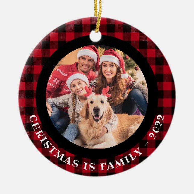 2 fotouppsättning och familjefoton Buffalo Play Julgransprydnad Keramik (Framsidan)