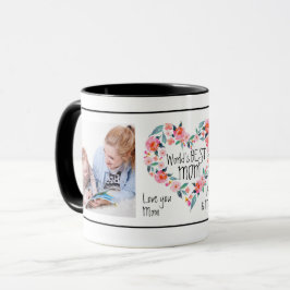 2 fotovärlds kran för hjärta för bäst mamma rosa mugg