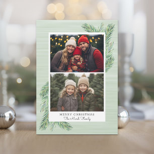 2 Fotovit Gräns med Gräs Grenar-accenter Julkort