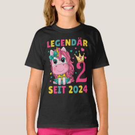 2. Geburtstag Mädchen Einhorn Legendär Seit 2024 T Shirt