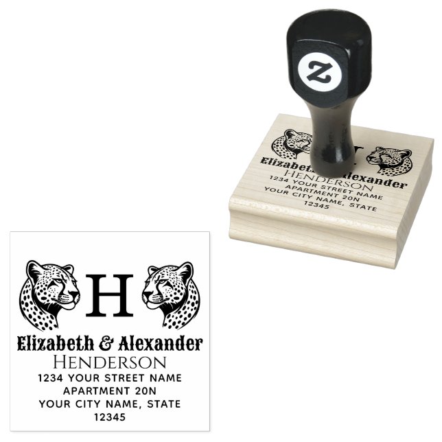 2 Gepardhuvud SQ Par Namn Init Returadress Stämpel (Stämplad)