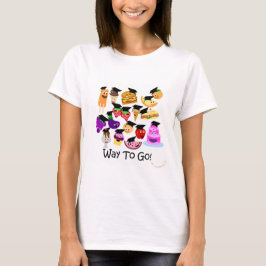 2 Go Tecknad Studenten Roligt Tee Shirt