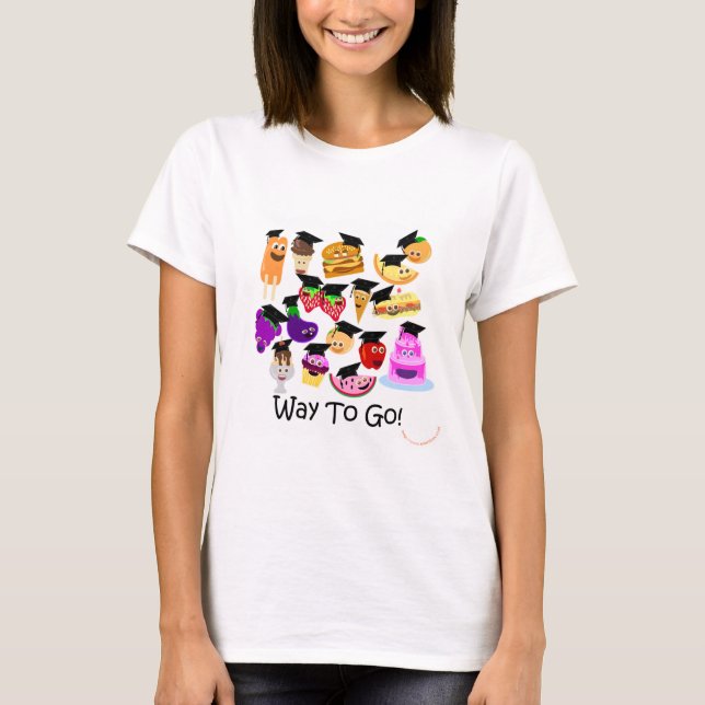 2 Go Tecknad Studenten Roligt Tee Shirt (Framsida)