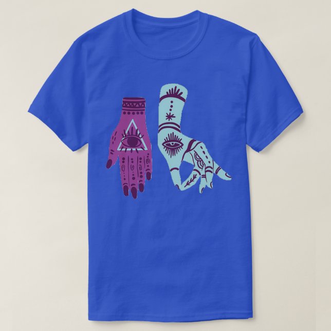 2 Goth Hand Öga T Shirt (Design framsida)