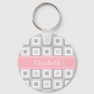 2 Grått Whric Square Rosa Monogram Nyckelring