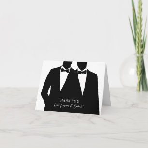 2 Grooms Silhouette Gay Bröllop - tackkort