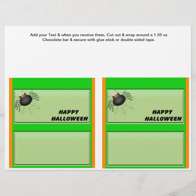2 Halloween Anpassningsbar Hersheys Candy Pub Wrap Reklamblad (Framsidan)