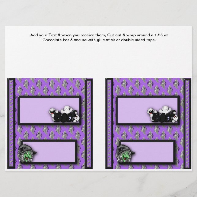 2 Halloween Anpassningsbar Hersheys Candy Pub Wrap Reklamblad (Framsidan)