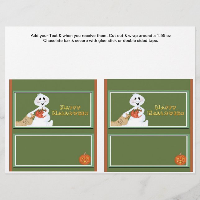 2 Halloween Anpassningsbar Hersheys Candy Pub Wrap Reklamblad (Framsidan)