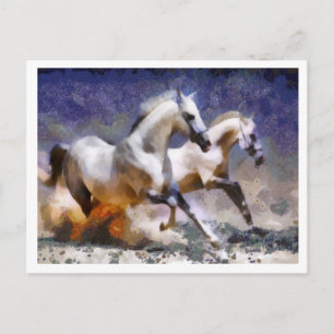 2 hästar galloping vykort