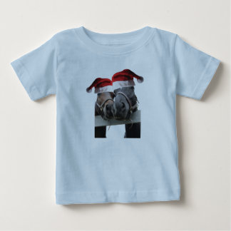 2 Hästar med Jultomten Hats för julklappar T Shirt