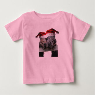 2 Hästar med Jultomten Hatt för jul T Shirt
