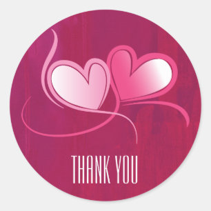 2 Heards Dancing on Fuschia Rosa Tack Runt Klistermärke