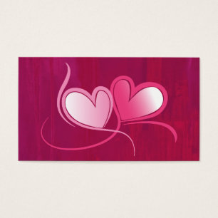 2 Heards Dancing på Fuschia Rosa Background Visitkort