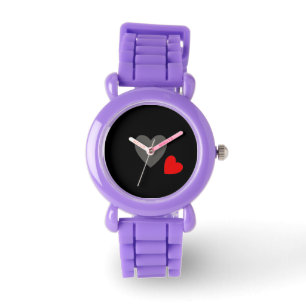 2 Heart Red Glitter Watch Armbandsur