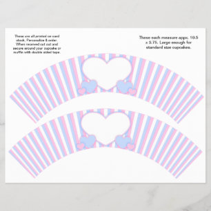 2 Hearter och Rand Personlig Cupkakor Wrappers Reklamblad