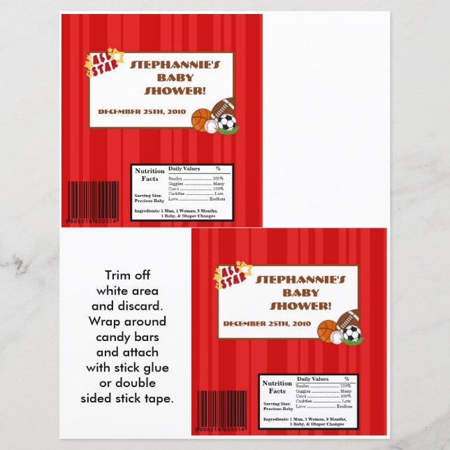 2 Hershey's Large Pub Wrapper All-Star Red (Framsida)