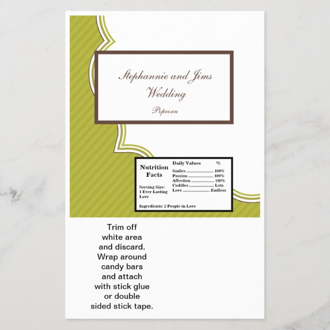 2 Hershey's Large Pub Wrapper Grönt and Brown Flygblad (Framsidan)