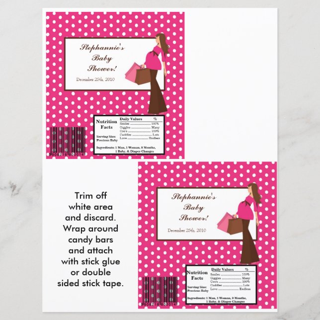 2 Hershey's Large Pub Wrapper Mod Mamma Polka D (Framsida)