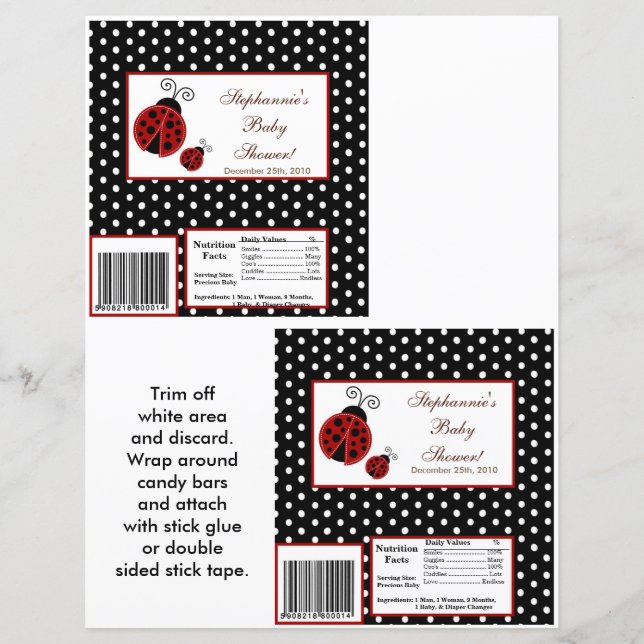 2 Hershey's Large Pub Wrapper Red Ladybug (Framsida)