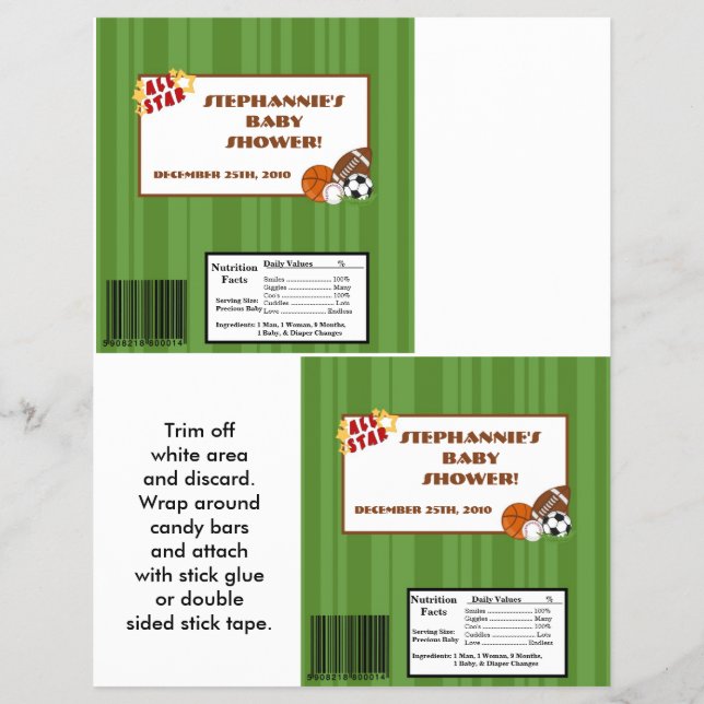 2 Hersheys stora Pub Wrapper All-Star-Grönt Reklamblad (Framsidan)