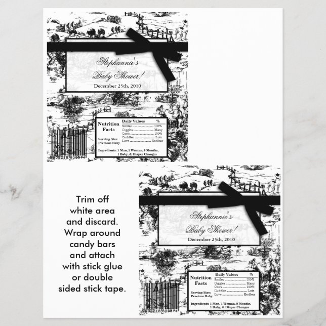 2 Hersheys stora Pub Wrapper Black Toile Fabric Reklamblad (Framsidan)