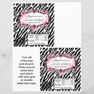 2 Hersheys stora Pub Wrapper Butterfly Zebra Prin