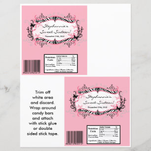 2 Hersheys stora Pub Wrapper Butterfly Zebra Prin