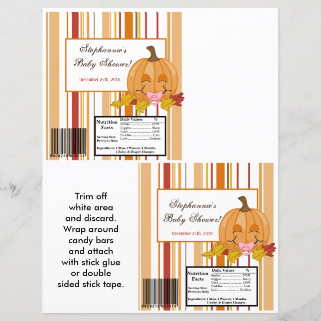 2 Hersheys stora Pub Wrapper-höstfälla Pumpkin (Framsida)