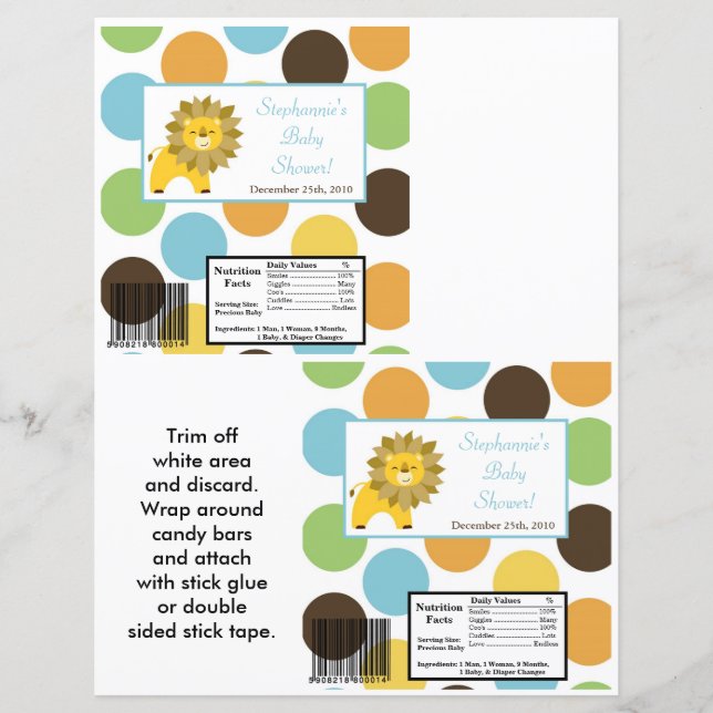 2 Hersheys stora Pub Wrapper Jungle Kung Lejon Saf (Framsida)