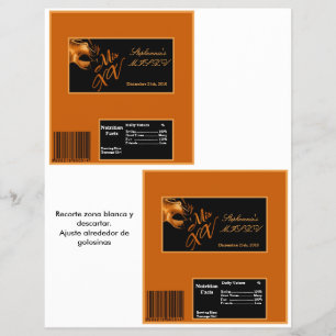 2 Hersheys stora Pub Wrapper Mis XV-Orange Reklamblad