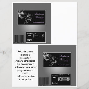 2 Hersheys stora Pub Wrapper Mis XV Silver