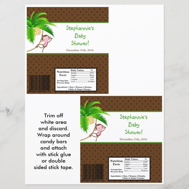 2 Hersheys stora Pub Wrapper Monkey Swing Jungle (Framsida)