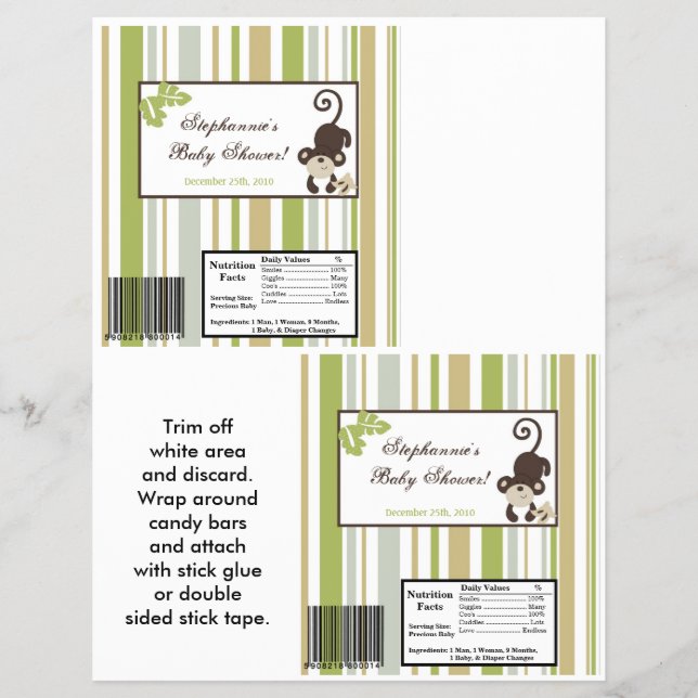 2 Hersheys stora Pub Wrapper Monkey Time Zoo Anim Reklamblad (Framsidan)